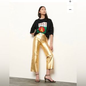 Sandro gold leather pant